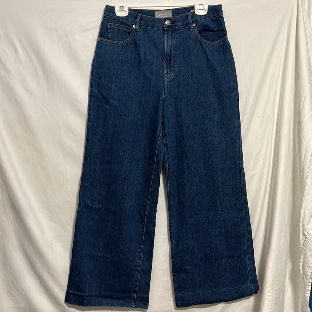 Everlane Super Soft Wide Leg Jean in Dark Blue Wash